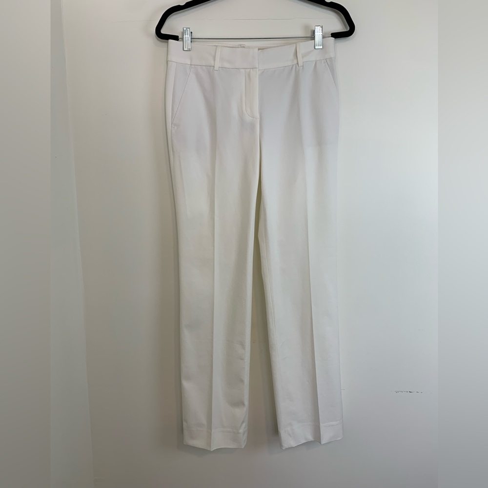J. Crew Off White Classic Stretch Cotton Pants Women’s Size 4P NWT